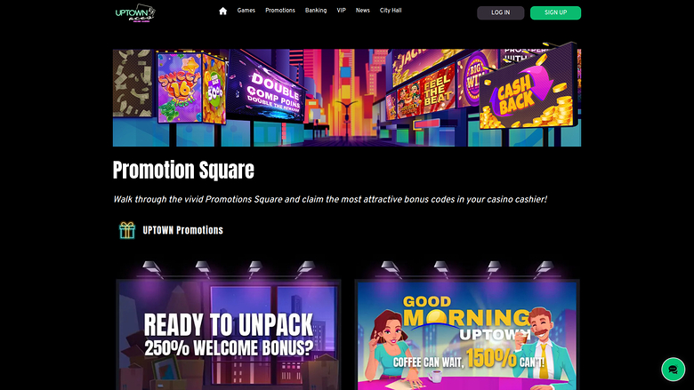 UpTown Aces Casino — Promotions page
