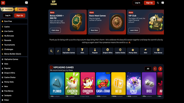 VipCasino — Homepage