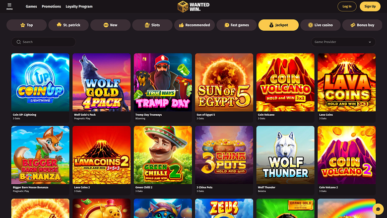 Wanted Win — Jackpot games