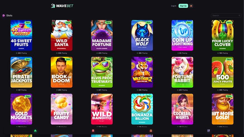 WaveBet Casino — Games lobby