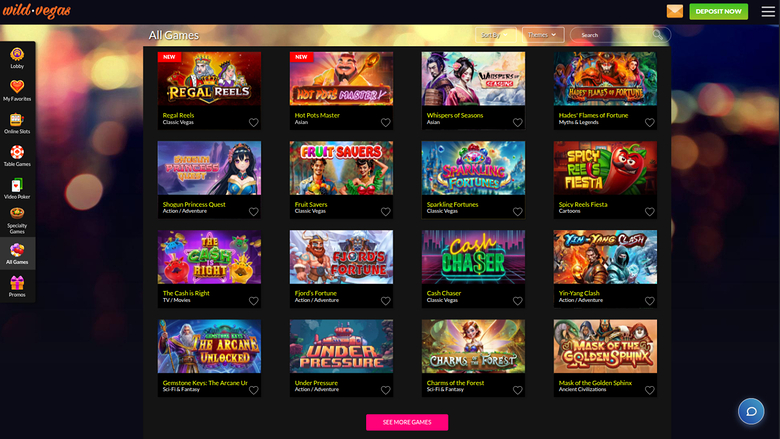 Wild Vegas Casino — Games lobby
