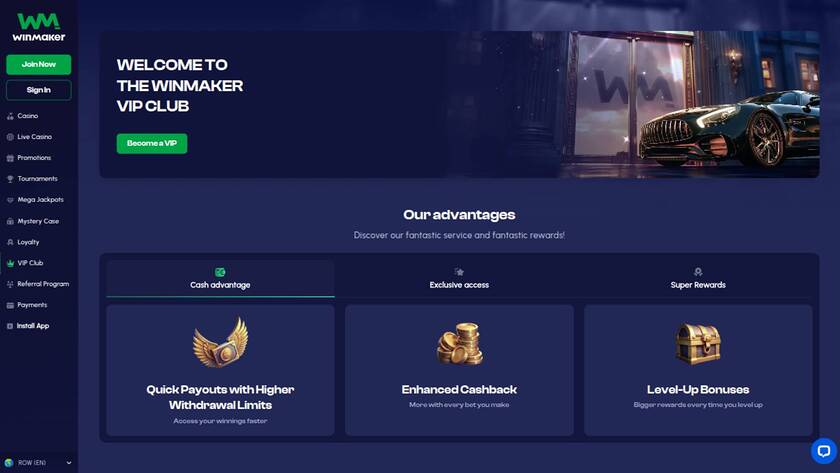 Winmaker Casino — VIP section