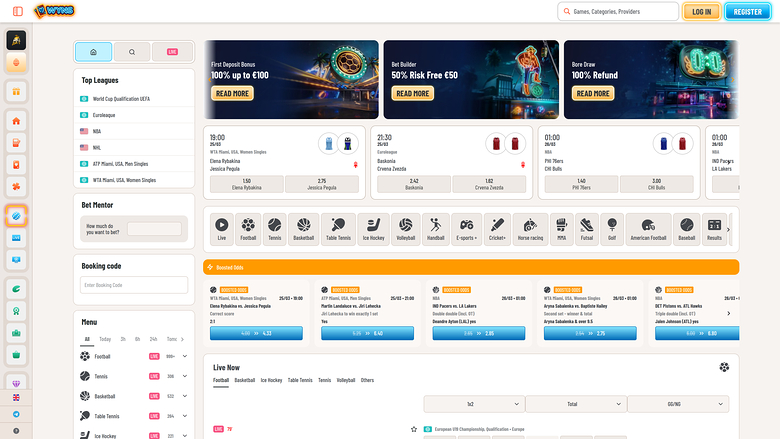 Wyns Casino — Sportsbook