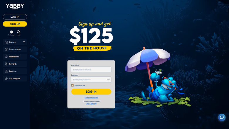 Yabby Casino — Homepage